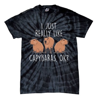 I Just Really Like Capybaras Ok – Rodent Pet Owner Carpincho Tie-Dye T-Shirt