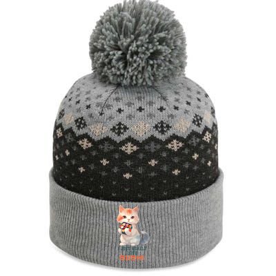 I Just Really Love Sushi Cute Japanese Cat The Baniff Cuffed Pom Beanie