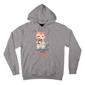 I Just Really Love Sushi Cute Japanese Cat Tall Hoodie