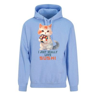 I Just Really Love Sushi Cute Japanese Cat Unisex Surf Hoodie