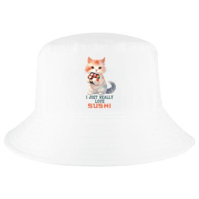 I Just Really Love Sushi Cute Japanese Cat Cool Comfort Performance Bucket Hat