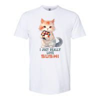 I Just Really Love Sushi Cute Japanese Cat Softstyle CVC T-Shirt