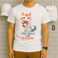I Just Really Love Sushi Cute Japanese Cat T-Shirt