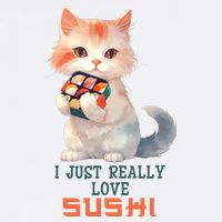 I Just Really Love Sushi Cute Japanese Cat T-Shirt