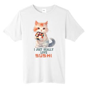 I Just Really Love Sushi Cute Japanese Cat Tall Fusion ChromaSoft Performance T-Shirt