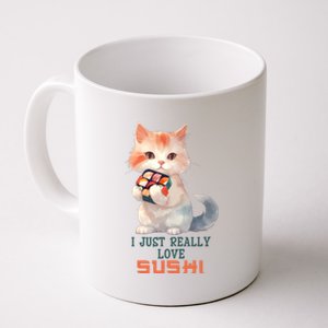 I Just Really Love Sushi Cute Japanese Cat Coffee Mug