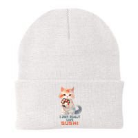 I Just Really Love Sushi Cute Japanese Cat Knit Cap Winter Beanie