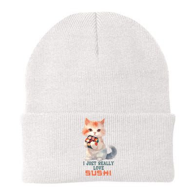 I Just Really Love Sushi Cute Japanese Cat Knit Cap Winter Beanie