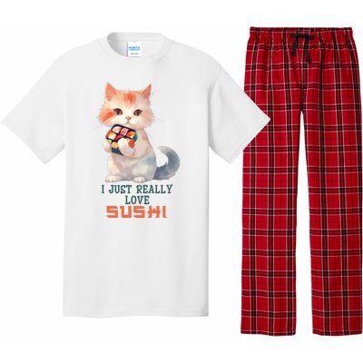 I Just Really Love Sushi Cute Japanese Cat Pajama Set