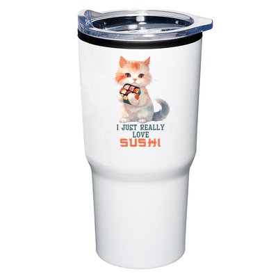I Just Really Love Sushi Cute Japanese Cat Tumbler