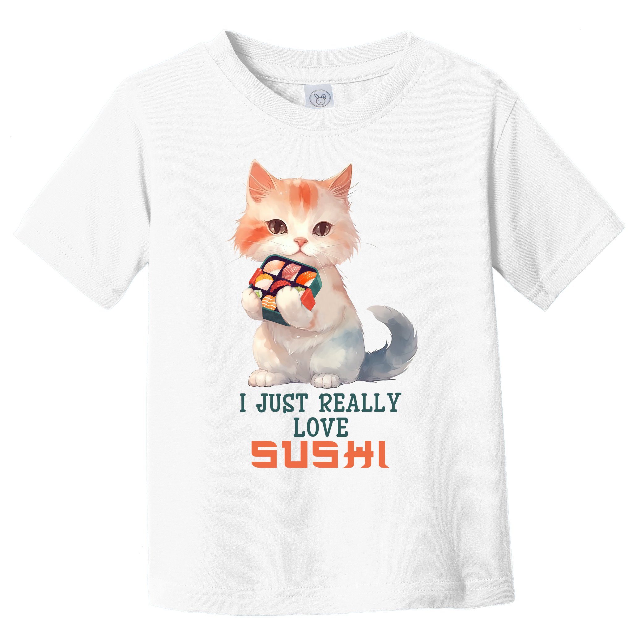 I Just Really Love Sushi Cute Japanese Cat Toddler T-Shirt