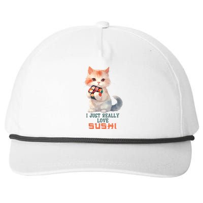 I Just Really Love Sushi Cute Japanese Cat Snapback Five-Panel Rope Hat