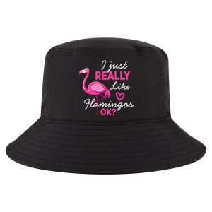 I Just Really Love Flamingo Ok Funny Cool Comfort Performance Bucket Hat