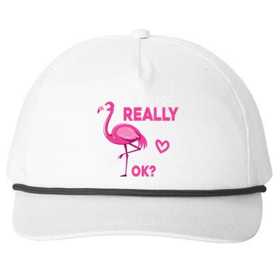 I Just Really Love Flamingo Ok Funny Snapback Five-Panel Rope Hat