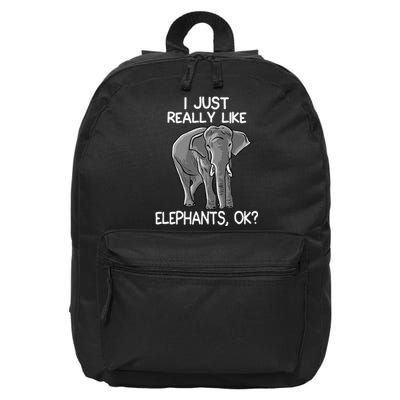 I Just Really Like Elephants Funny Elephant Lover Quote 16 in Basic Backpack