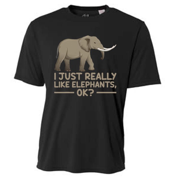 I Just Really Like Elephants Ok Funny Elephant Cooling Performance Crew T-Shirt