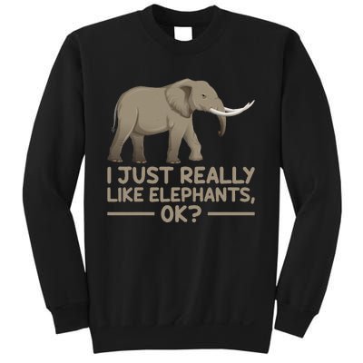 I Just Really Like Elephants Ok Funny Elephant Sweatshirt