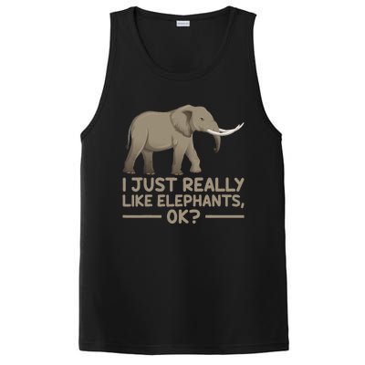 I Just Really Like Elephants Ok Funny Elephant PosiCharge Competitor Tank