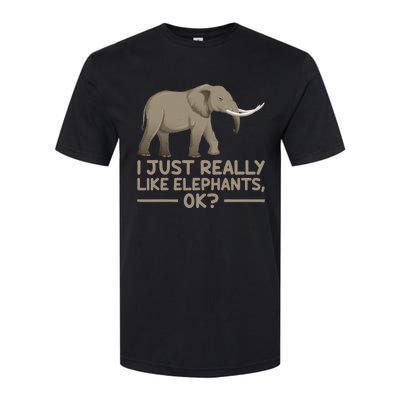 I Just Really Like Elephants Ok Funny Elephant Softstyle CVC T-Shirt