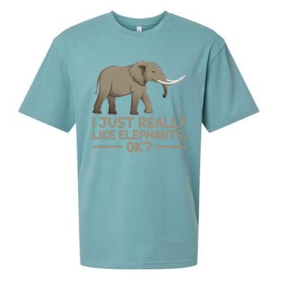 I Just Really Like Elephants Ok Funny Elephant Sueded Cloud Jersey T-Shirt