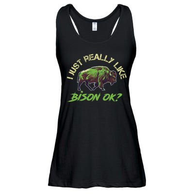 I Just Really Like Bison OK? Ladies Essential Flowy Tank