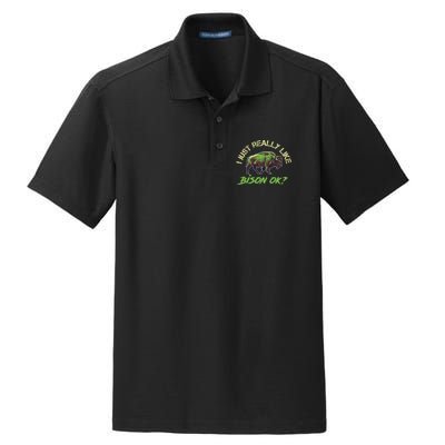 I Just Really Like Bison OK? Dry Zone Grid Polo