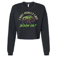I Just Really Like Bison OK? Cropped Pullover Crew