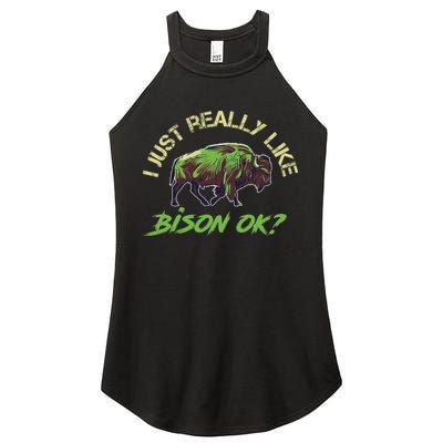 I Just Really Like Bison OK? Women's Perfect Tri Rocker Tank