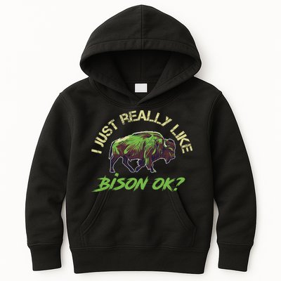 I Just Really Like Bison OK? Kids Hoodie