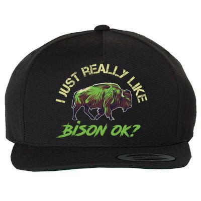 I Just Really Like Bison OK? Wool Snapback Cap