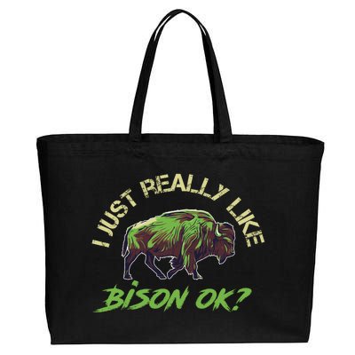 I Just Really Like Bison OK? Cotton Canvas Jumbo Tote