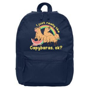 I Just Really Like Capybaras Ok Capybara Lover Funny 16 in Basic Backpack