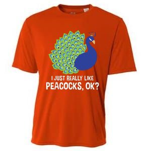 I Just Really Like Peacocks Ok Cute Peacock Costume Cooling Performance Crew T-Shirt