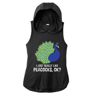 I Just Really Like Peacocks Ok Cute Peacock Costume Ladies PosiCharge Tri-Blend Wicking Draft Hoodie Tank