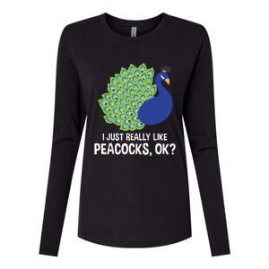 I Just Really Like Peacocks Ok Cute Peacock Costume Womens Cotton Relaxed Long Sleeve T-Shirt