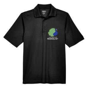 I Just Really Like Peacocks Ok Cute Peacock Costume Men's Origin Performance Pique Polo