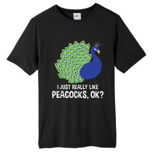 I Just Really Like Peacocks Ok Cute Peacock Costume Tall Fusion ChromaSoft Performance T-Shirt