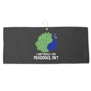 I Just Really Like Peacocks Ok Cute Peacock Costume Large Microfiber Waffle Golf Towel