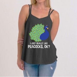 I Just Really Like Peacocks Ok Cute Peacock Costume Women's Strappy Tank