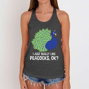 I Just Really Like Peacocks Ok Cute Peacock Costume Women's Knotted Racerback Tank