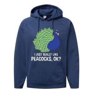 I Just Really Like Peacocks Ok Cute Peacock Costume Performance Fleece Hoodie