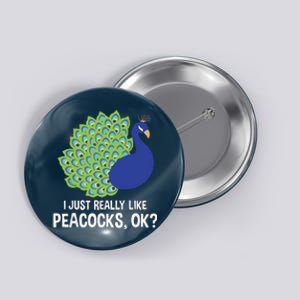 I Just Really Like Peacocks Ok Cute Peacock Costume Button