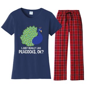 I Just Really Like Peacocks Ok Cute Peacock Costume Women's Flannel Pajama Set