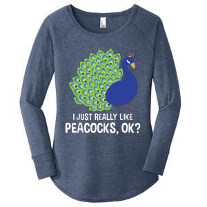 I Just Really Like Peacocks Ok Cute Peacock Costume Women's Perfect Tri Tunic Long Sleeve Shirt