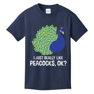 I Just Really Like Peacocks Ok Cute Peacock Costume Kids T-Shirt