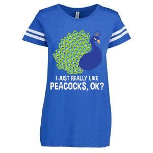 I Just Really Like Peacocks Ok Cute Peacock Costume Enza Ladies Jersey Football T-Shirt