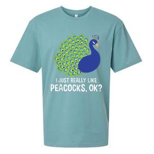 I Just Really Like Peacocks Ok Cute Peacock Costume Sueded Cloud Jersey T-Shirt