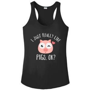 I Just Really Like Pigs Ok Cool Gift Ladies PosiCharge Competitor Racerback Tank