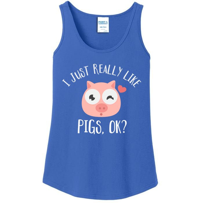 I Just Really Like Pigs Ok Cool Gift Ladies Essential Tank