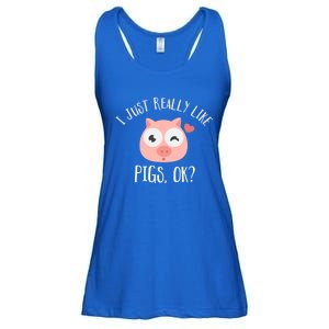 I Just Really Like Pigs Ok Cool Gift Ladies Essential Flowy Tank